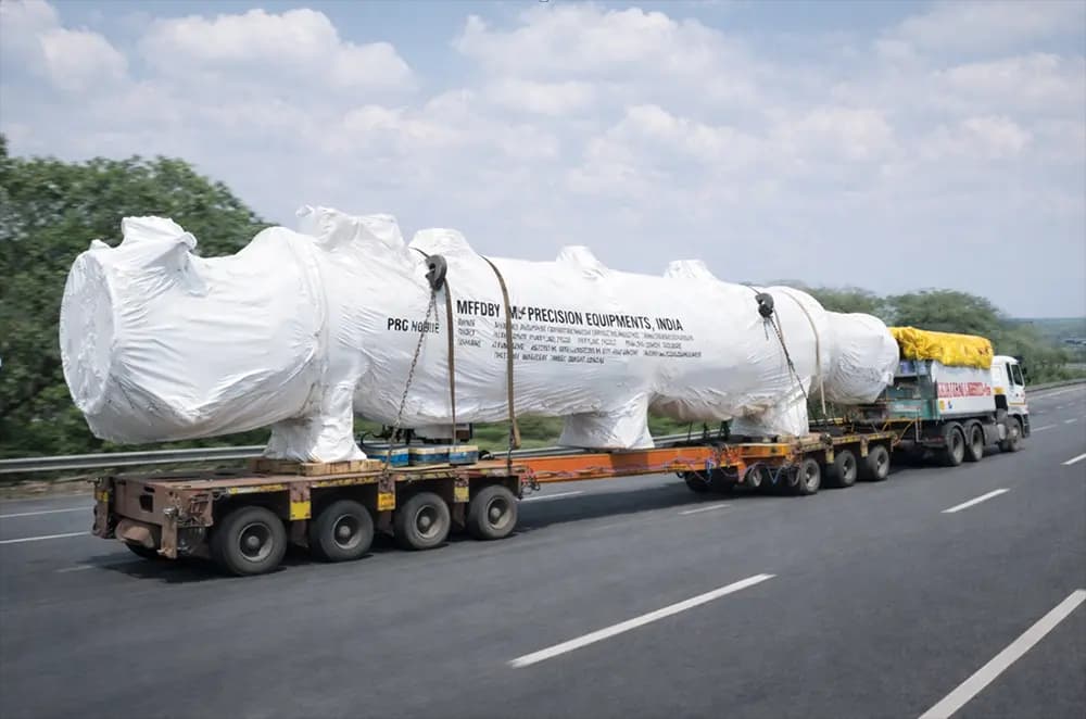 Road transport of heavy equipment